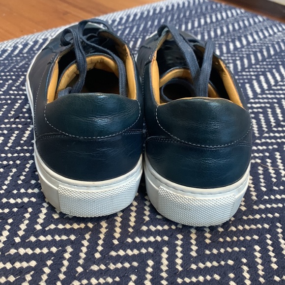 Blue leather sneakers - Picture 2 of 7